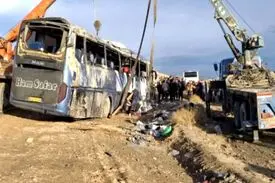 حادثه مرگبار واژگونی اتوبوس در نجف‌آباد اصفهان