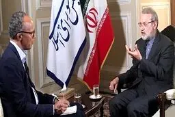 دفاع لاریجانی از برجام/ به چالش کشیدن خبرنگار آمریکایی درباره مذاکره