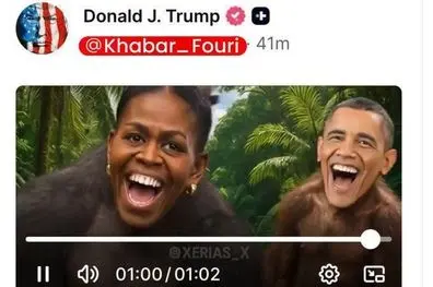 اوباما و همسرش در قالب میمون!