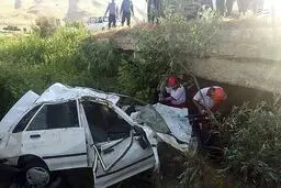 باز هم سقوط مرگبار پراید از پل تخریب شده با سیل