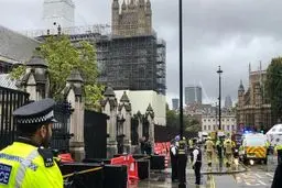 خود سوزی یک فرد مقابل پارلمان انگلیس/خیابان‎های منتهی به پارلمان مسدود شدند