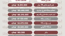 قیمت سکه، دلار و طلا 28تیر1405