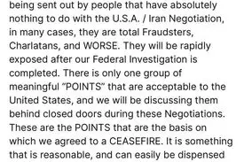 ادعای ترامپ درباره مذاکرات آتش‌بس و مفاد آن