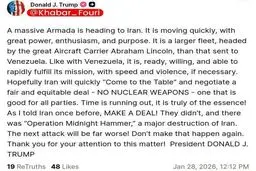 ترامپ: یک ناوگان بزرگ به سمت ایران در حرکت است