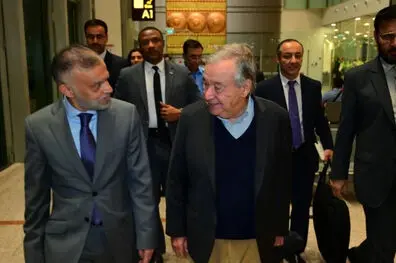 آنتونیو گوترش به دعوت اسحاق دار وارد اسلام‌آباد شد