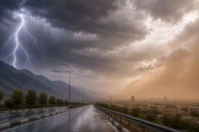 رگبار، رعدوبرق و گردوخاک در ۱۷ استان/هشدار آبگرفتگی و خسارت به سازه‌ها