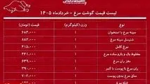 قیمت گوشت مرغ ۱۰ خرداد ۱۴۰۵