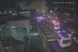 انتشار تصاویر دوربین‌های مداربسته از لحظات اولیه حمله در نزدیکی بیمارستان سوانح سوختگی شهید مطهری