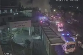 انتشار تصاویر دوربین‌های مداربسته از لحظات اولیه حمله در نزدیکی بیمارستان سوانح سوختگی شهید مطهری