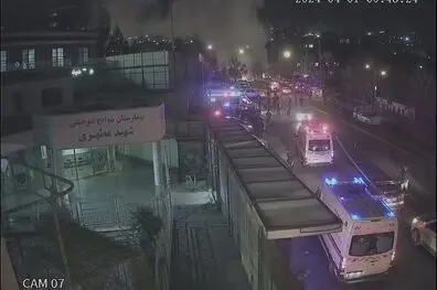 انتشار تصاویر دوربین‌های مداربسته از لحظات اولیه حمله در نزدیکی بیمارستان سوانح سوختگی شهید مطهری