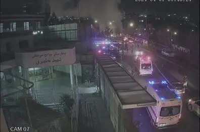 انتشار تصاویر دوربین‌های مداربسته از لحظات اولیه حمله در نزدیکی بیمارستان سوانح سوختگی شهید مطهری