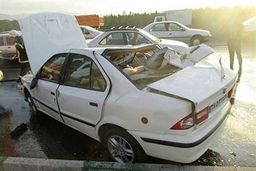 صحنه وحشتناک تصادف مربی لیگ برتری / سمند مچاله شد!+عکس