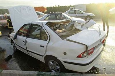 صحنه وحشتناک تصادف مربی لیگ برتری / سمند مچاله شد!+عکس