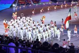 عکس/ رژه خاص کاروان ورزشکاران ایران با نام 