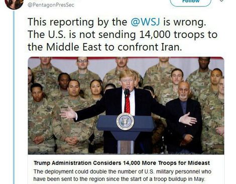 واکنش پنتاگون به گزارش «اعزام ۱۴ هزار نیرو برای مقابله با ایران»