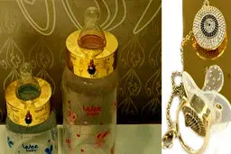 لاکچری بازی به دنیای سیسمونی رسید/ از پستونک و شیشه‌شیر طلا تا کِش‌های طلاباف برای نوزاد!