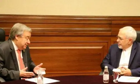 گفتگوی تلفنی ظریف و دبیرکل سازمان ملل متحد درباره ترور سردار سلیمانی توسط رژیم آمریکا