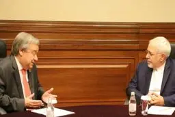 گفتگوی تلفنی ظریف و دبیرکل سازمان ملل متحد درباره ترور سردار سلیمانی توسط رژیم آمریکا