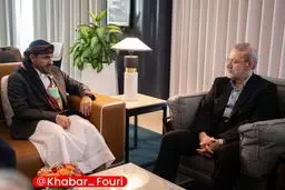 دیدار و گفتگو لاریجانی با سخنگوی انصارالله یمن