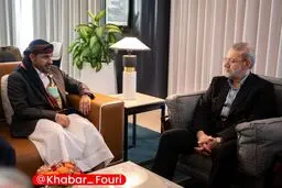 دیدار و گفتگو لاریجانی با سخنگوی انصارالله یمن