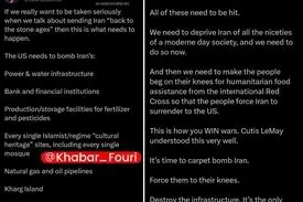 روزنامه‌نگار نزدیک به ترامپ: باید مردم ایران را به جایی برسانیم که برای دریافت کمک‌های غذایی بشردوستانه از صلیب سرخ بین‌المللی التماس کنند