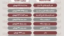 آخرین قیمت طلا، سکه، دلار و سایر ارزها، دوشنبه 6 مهر 1405