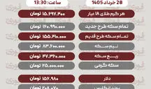 قیمت طلا، سکه و دلار امروز پنجشنبه 28 خرداد1405
