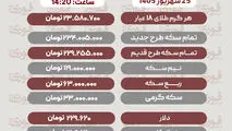 آخرین قیمت طلا، سکه، دلار و سایر ارزها چهارشنبه 25 شهریور 1405