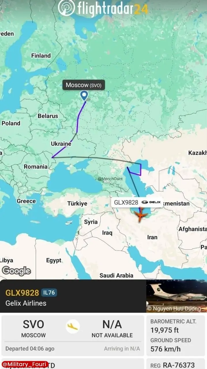 ساعاتی پیش یک فروند هواپیمای باری نظامی روسیه در ایران فرود آمد