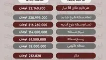 آخرین قیمت طلا، سکه، دلار 10شهریور+ جدول