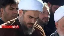 وداع جانسوز محمدجواد محمدی گلپایگانی با دختر شهیدش زهرا در مسجد جمکران+ویدیو