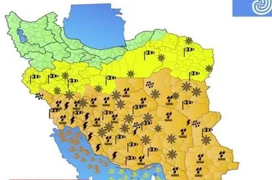 هشدار نارنجی بارش برف و باران در نیمه‌جنوبی کشور