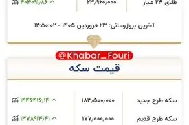 آخرین نرخ طلا و سکه 
