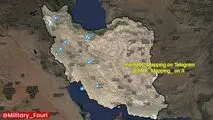 تصویر منتشر شده توسط رژیم صهیونیستی از نقاطی که در آنها حمله گزارش شده است