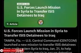 سنتکام: انتقال ۱۵۰ زندانی داعش از سوریه به عراق آغاز شد